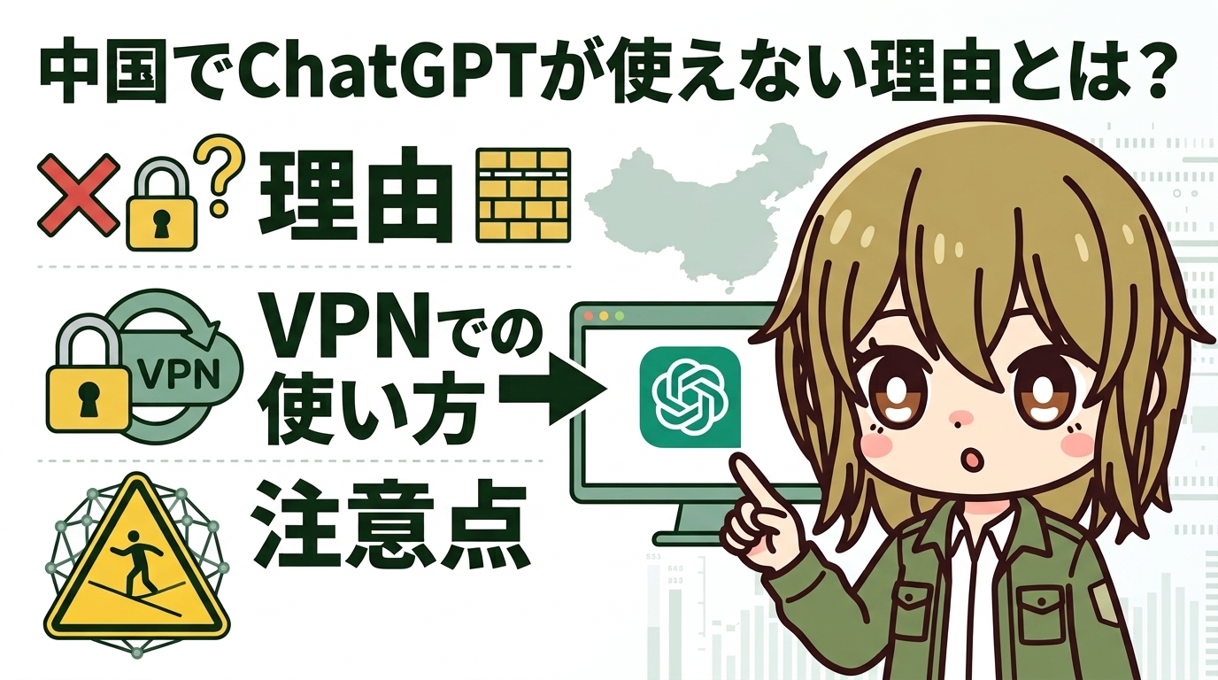 中国でChatGPTが使えない理由とは?VPNでの使い方・注意点を解説【2026年最新】